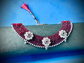 New arrivals Bright graceful Maroon silver choker