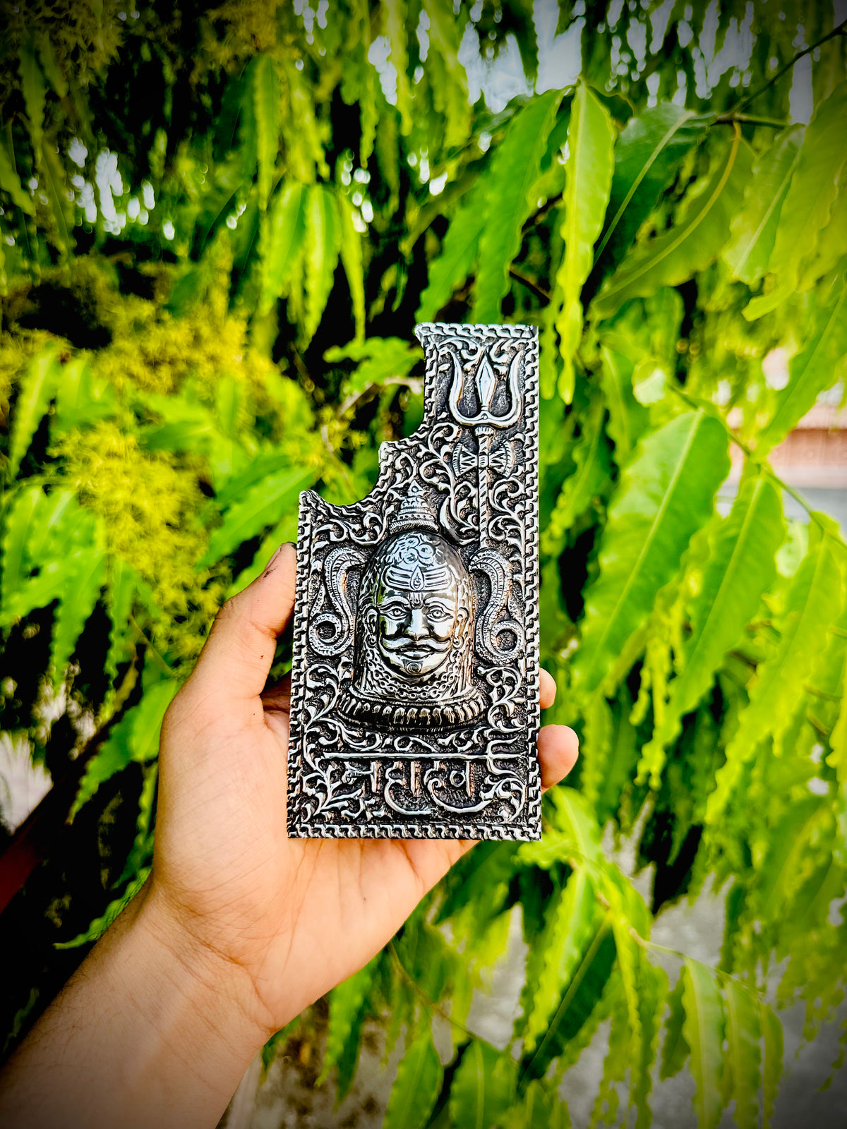Mahakal silver phone cover